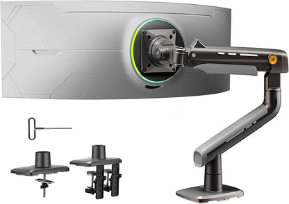 Gaming Monitor-Arm for Flat/Ultrawide/Curved Monitors 27'' to 50 inch, Heavy Duty Mount Load up to 18 kg, VESA 75/100 mm Monitor-Mount A5
