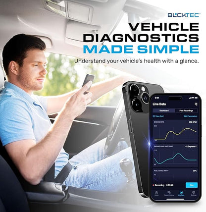 BLCKTEC 410 Bluetooth OBD2 Scanner for iPhone & Android, No Subscription Fee, OBDII Car Code Reader, Diagnose Check Engine Light, Supports OBD2 Compliant Vehicles 1996 and Newer