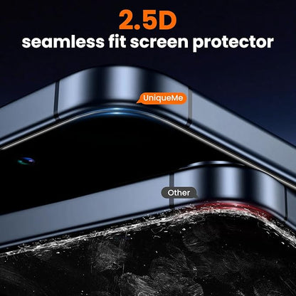 UniqueMe for iPhone 14 Screen Protector - [Military Grade Shatterproof & 9H+ Hardness] Screen Protector 14 Tempered Glass Full Coverage Protection, Easy Installation, 2 Packs