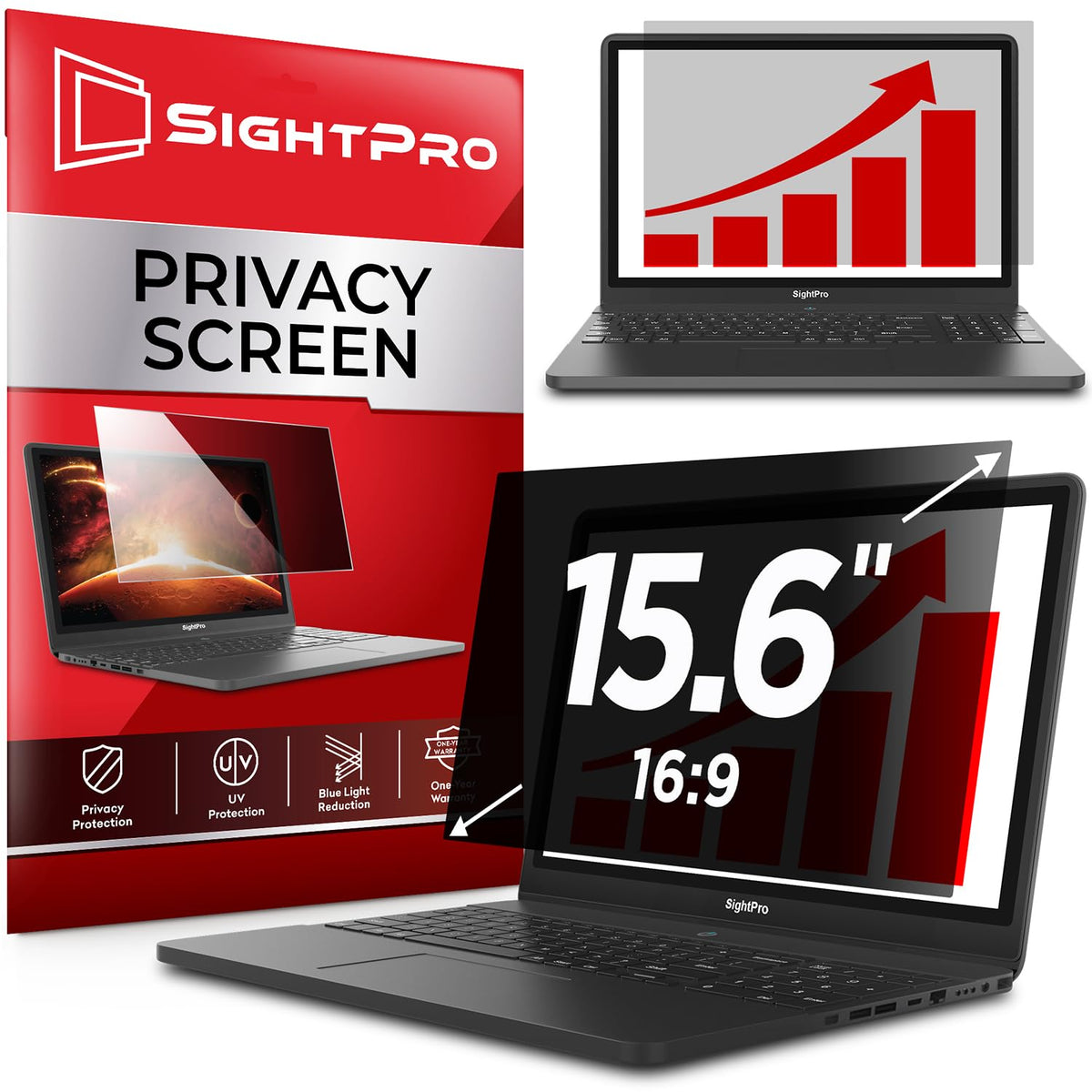 SightPro 22 Inch 16:10 Computer Privacy Screen Filter for Monitor - Privacy Shield and Anti-Glare Protector