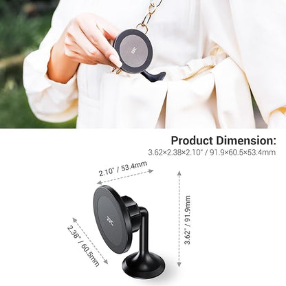 Magnetic Phone Tripod Mount Adapter with Arca Base&1/4" Screw Hole Compatible with MagSafe, 60° Tilt iPhone Tripod Holder for iPhone 17 16 15 14 13 12 Pro Max Plus, Selfie Stick Tripod Arca Ball Head