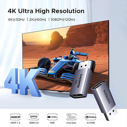 UGREEN 4K DisplayPort to HDMI Unidirectional Adapter, 2-Pack