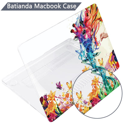 Batianda Premium Case for New MacBook Air 15 inch with M5 M4 M3 M2 Chip 2026 2025 2024 2023 Release, Designed Ultra-Slim Hardshell & Keyboard Cover & Screen Protector 4-in-1 Bundle, Colorful Deer