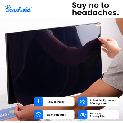 Ocushield 12.1” (16:10) Premium Anti Blue Light Screen Protector with Privacy Filter for Laptop - Blue Light Blocking for Eyes - Anti-Glare Film (261 x 164 mm)