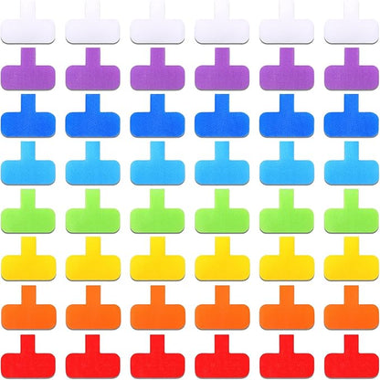 80 Pieces Self-Adhesive Cable Labels Multi-Color Cord Wire Labels, Nylon Writable Oval Tags, Hook and Loop Wire Tags for Cable Management, Computers and More