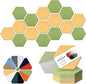 Mollywell Hexagon Acoustic Panels, High Density, Soundproofing, Decorative Noise Reduction Felt Wall Tiles for Ceilings, Home Office & Gaming Room (Yellow and Fruit Green), 14x12x0.4 Inch