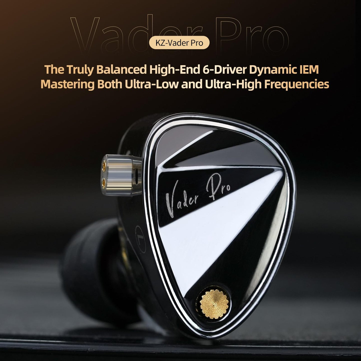 KZ Vader Pro in-Ear Monitors Gaming Earbuds, Triple Dynamic Driver IEM with 4 Tuning Switches, Clarity in All Frequency Stereo Sound Comfortable Noise Isolating Earphones for Stage and Studio (NNMIC)
