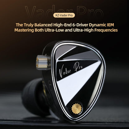 KZ Vader Pro in-Ear Monitors Gaming Earbuds, Triple Dynamic Driver IEM with 4 Tuning Switches, Clarity in All Frequency Stereo Sound Comfortable Noise Isolating Earphones for Stage and Studio (NNMIC)