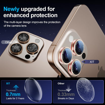 X-it 2-Pack Camera Lens Protector for iPhone 17/16/15/14 Pro Max&17/16/15/14 Pro, [Shatterproof & Impact Resistant] 9H High-Alumina Tempered Glass, Anti-Scratch, Dustproof, Strong Adsorption, Case Friendly, Ultra HD Clear