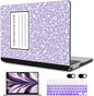 MEEgoodo Case for M4/M3/M2 MacBook Air 13.6 inch Case 2025 2024 2022, Fit Model A3240/A3113/A2681, Laptop Hard Shell with Keyboard Cover Compatible with MacBook Air 13 inch, Composition Book Purple