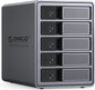 ORICO 5 Bay DAS Hard Drive Enclosure USB 3.0 for SATA 3.5 inch SSDs HDDs Bracket-Free External Hard Drive Bay Max up to 110TB ( Alluminum Alloy) -9858U3