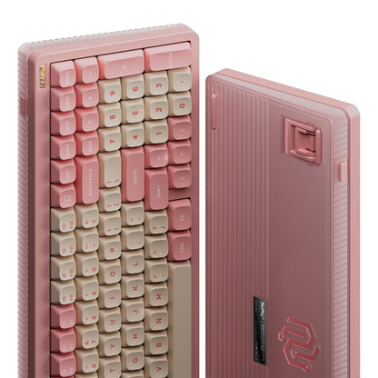 nuphy Halo96 V2 Wireless Keyboard,Gasket Structure,96% Hot Swappable Gaming Keyboard, 99 Kyes RGB Backlit Mechanical Keyboard, Support QMK/VIA,Bluetooth/USB-C/2.4GHz-Pink,Mint Switches (37gf).