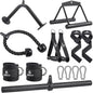 SERTT Workout Cable Machine Attachment for Home Gym, LAT Pulldown Attachments, Cable Accessories for Weight Training, Straight Pull Down Bar, Tricep Rope, Double D Row Handle, V-Shaped Bar