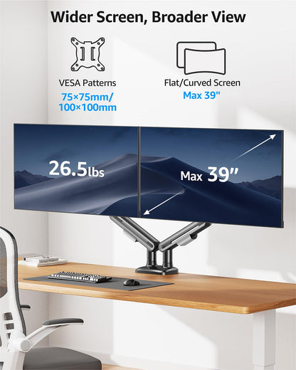 MOUNTUP Dual Monitor Mount, Heavy Duty Monitors Arm