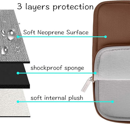 MOSISO Laptop Case 13 inch, 13 inch Laptop Sleeve Bag Compatible with MacBook Air 13 M4 M3 M2 M1 2025-2018 / Pro 13 M2 M1 2025-2016, Neoprene Computer Sleeve Bag with Small Case, Caramel Brown