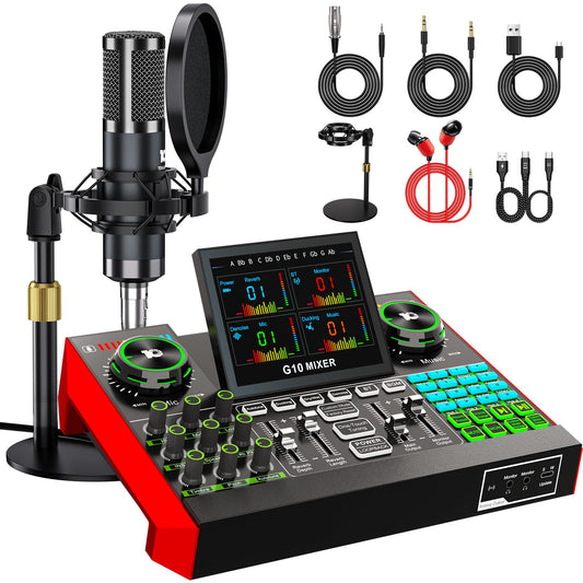 TENLAMP G10 Creator Podcast Equipment Bundle with Microphone