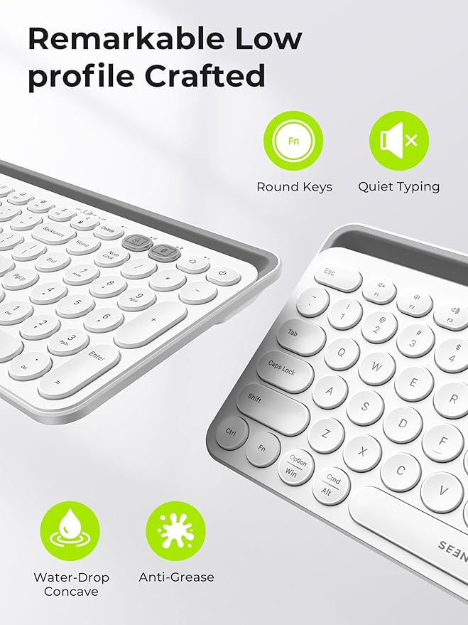 seenda CTU-301 Bluetooth Keyboard and Mouse Combo for iPad,White