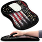 Hokafenle Ergonomic Mouse Pad Wrist Support with Massage Design, Wrist Rest Pain Relief Mousepad with Memory Foam&Non-Slip PU Base, Mouse Pads for Wireless Mouse & Desk (12x8 inch,Flag)