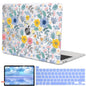 LCMOCICO for MacBook Pro 13 Inch Case 2022 M2 2020 2021 A2338 M1 A2251 A2289 with Touch Bar & Touch ID, Plastic Hard Case Keyboard Cover Screen Protector Webcam Cover Brush, Tropical Blue Flowers