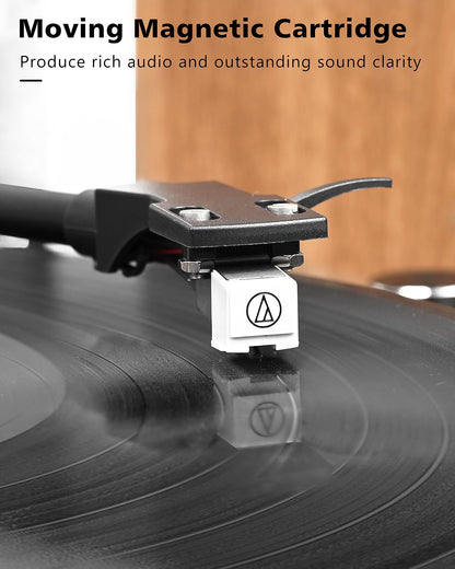 SeeYing Vinyl Record Player with 36 Watt Stereo Bookshelf Speakers