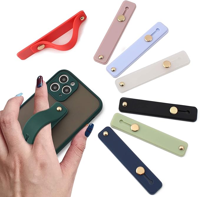Removable and Reusable Cell Phone Grip Strap, Yetaida Telescopic Finger Kickstand Bracket Universal Silicone Phone Holder Stand and Portable Finger Loop for Most Smartphones Case (Navy)