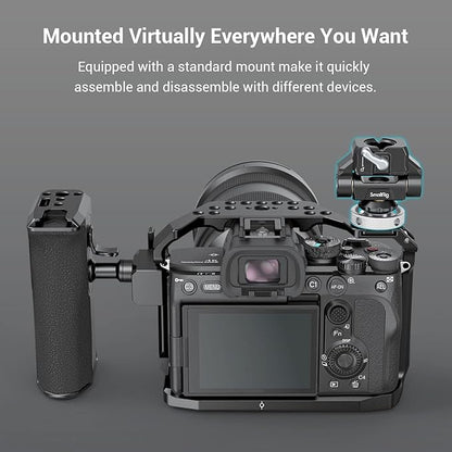 SmallRig Quick Release Camera Monitor Mount with Cold Shoe, Supports Swivel 360° and Tilt 170° Adjustable, Drop-in HawkLock Camera Hot Cold Shoe Monitor Holder for 5" & 7" Monitor - 3514C