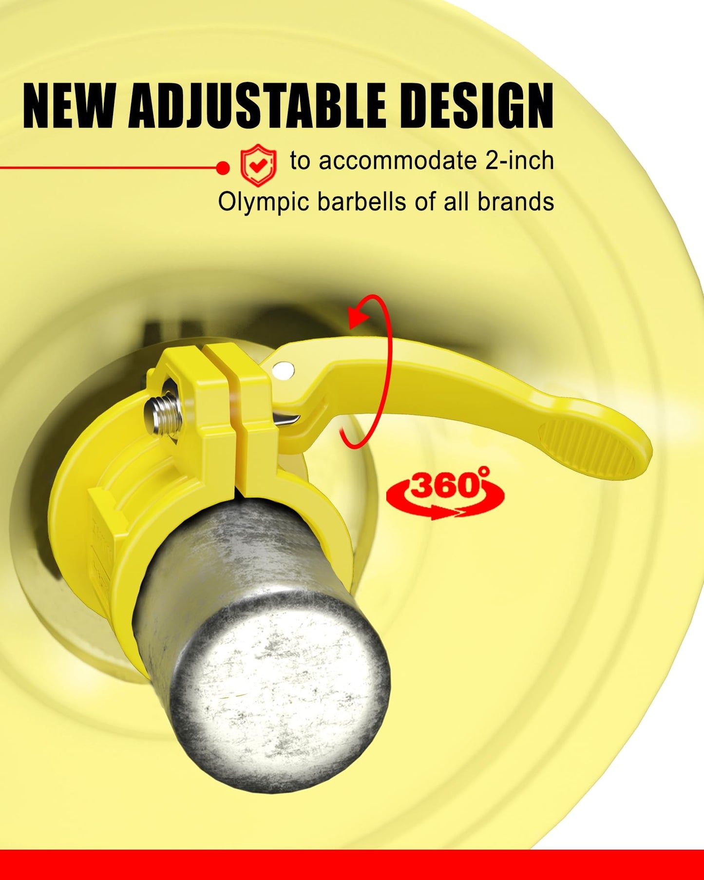 ZY-HUAN Olympic Barbell Clamps 2 inch Adjustable Barbell Clips Quick Release Pair of Locking Weight Clips for Bars