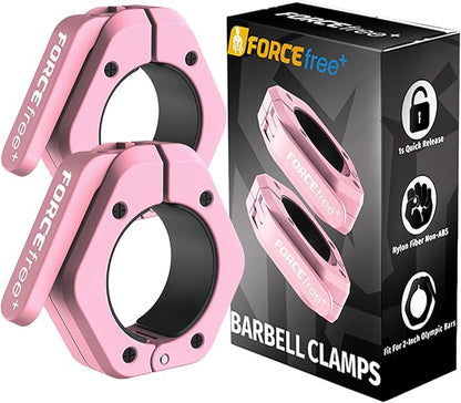 Barbell Clips (Pair), Barbell Clamps, Quick Release Olympic Barbell Clamps with Anti Slip TPR Grip, Barbell Collars for Secure Weightlifting & Powerlifting