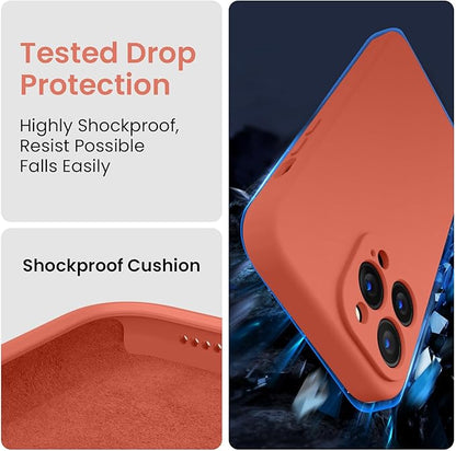 FireNova Designed for iPhone 13 Pro Max Case, Silicone [Camera Protection] Phone Case with [2 Screen Protectors], Soft Anti-Scratch Microfiber Lining Inside, 6.7 inch, Pink Pomelo