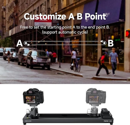 Accsoon Toprig 24inch/60cm Motorized Camera Slider, Button/APP Dual Control, Speed Adjust/Time-Lapse/120° Panoramic Shooting/Loop Mode, Compatible with DSLR Camera, Gopro, Camcorder, Smartphone(S60)