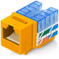 Everest 90° Angled RJ45 Cat5e Keystone Jacks 50-Pack in Yellow - Slim Profile Female RJ45 Connectors - Cat 5e Keystone Jack - Compatible with 90° Angled Speed Termination Tool - easyJACK (B094WB91H3)