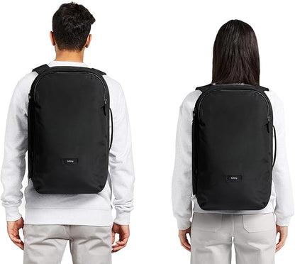 Bellroy Transit Travel Pack Pro (30–38 liter travel backpack, laptop sleeve, RFID protection zip bottle pocket) - Stone