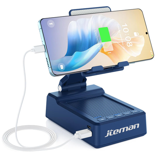 JTEMAN Phone Stand with Bluetooth Speaker and Charging Function