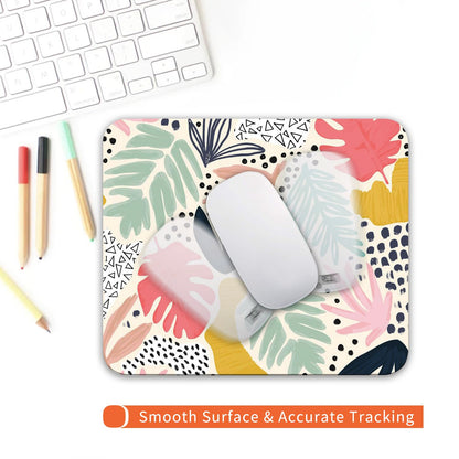 Armanza Square Mouse Pad Tropical Plants, Personalized Premium-Textured Custom Mouse Mat Design, Washable Mousepad Cloth, Non-Slip Rubber Base Computer Mouse Pads for Wireless Mouse