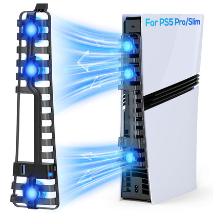 Auto Cooling Fan for PS5 Pro/Slim with USB 3.0 Port & Adjustable 3 Speed