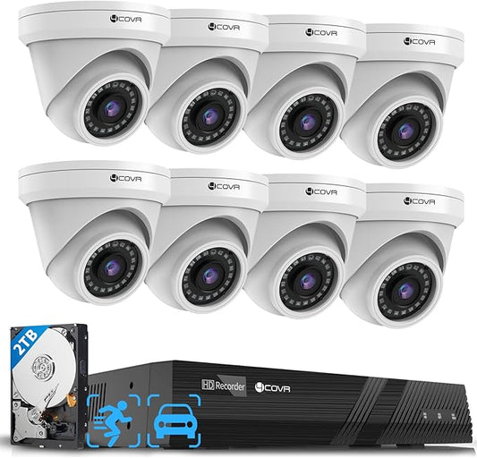 4COVR PoE Security Camera System Outdoor with 2TB HDD, LY97AX5M0808