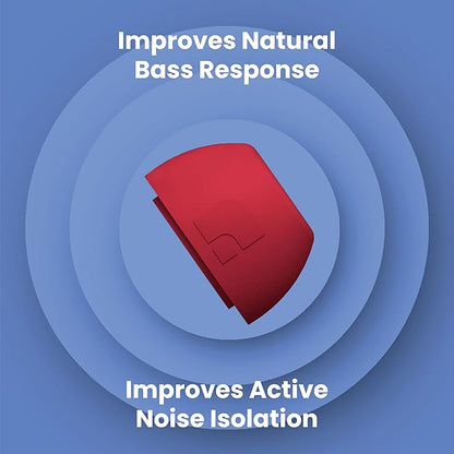 Foam Masters Ultra-Premium Memory Foam Ear Tips for AirPods Pro 1st & 2nd Gen | 3 Pairs | Black Magic Ver 6.0 | Secure | Comfort | Better Noise Cancel | Replacement Buds – Red, Large