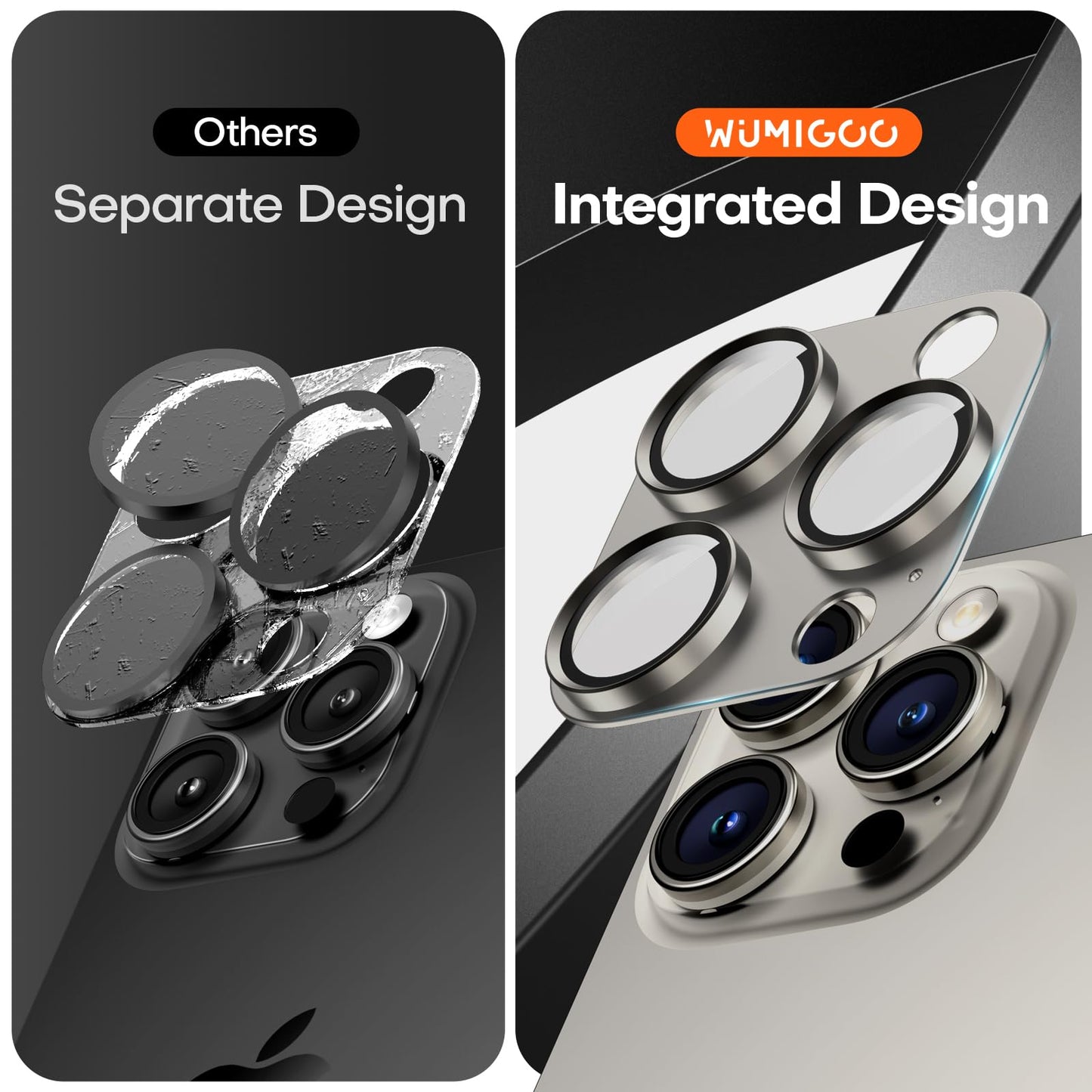 Wumigoo Camera Lens Protector for iPhone 16/15/14 Pro Max & 16/15/14 Pro