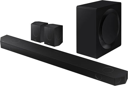SAMSUNG Q990D 11.1.4ch Soundbar w/Wireless Dolby Atmos Audio, Rear Speaker Included, Q-Symphony, SpaceFit Sound Pro, Adaptive Sound, Game Mode Pro with Alexa Built-in, HW-Q990D/ZA