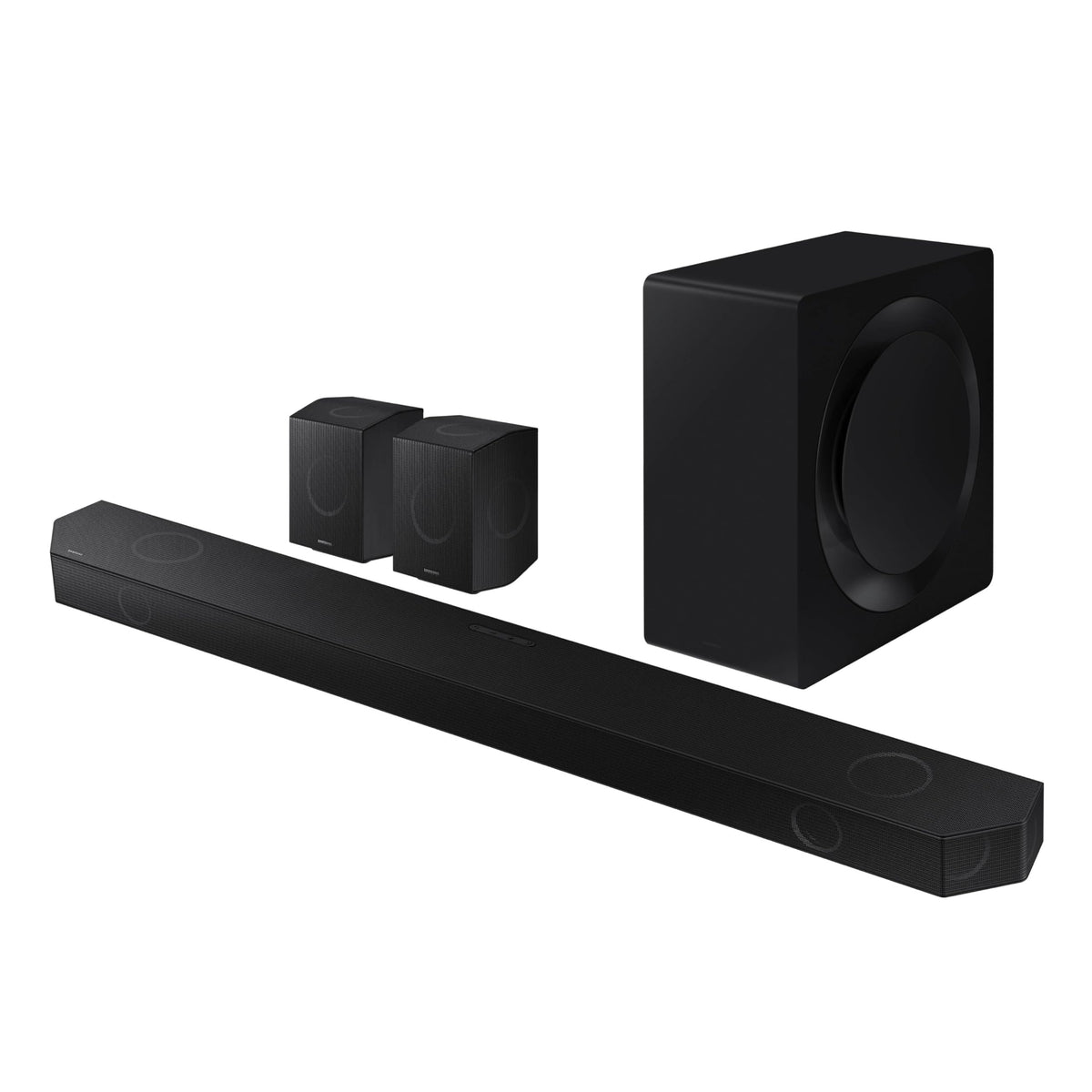 SAMSUNG Q990D 11.1.4ch Soundbar w/Wireless Dolby Atmos Audio, Rear Speaker Included, Q-Symphony, SpaceFit Sound Pro, Adaptive Sound, Game Mode Pro with Alexa Built-in, HW-Q990D/ZA