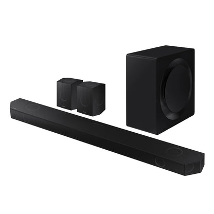 SAMSUNG Q990D 11.1.4ch Soundbar w/Wireless Dolby Atmos Audio, Rear Speaker Included, Q-Symphony, SpaceFit Sound Pro, Adaptive Sound, Game Mode Pro with Alexa Built-in, HW-Q990D/ZA
