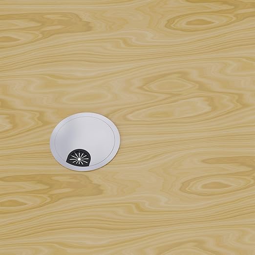 Desk Grommet 2 Inch 50mm, Zinc Alloy Computer Desk Wire Hole Cover, Office Desktop Cord Cable Hole Metal Ring, Bright Silver