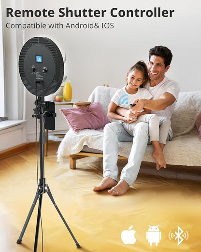UBeesize 12" Ring Light with 62" Tripod Stand, Professional Big Ring Light with Phone Holder and Remote, Full Screen Lighting for Makeup, Live Stream, YouTube, Video Recording, Photography