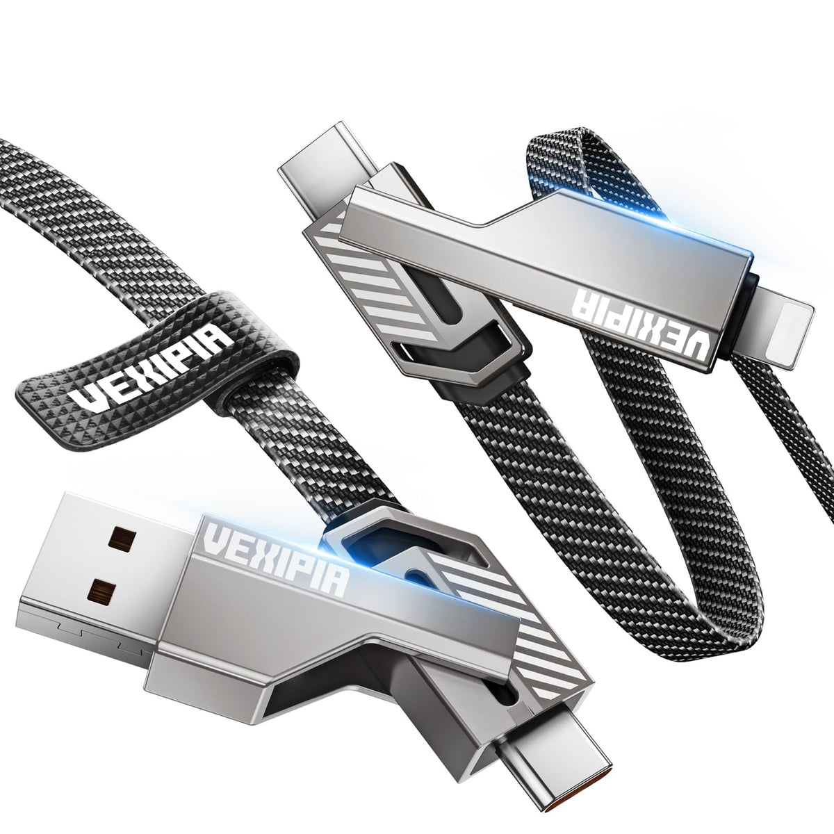 Vexipia 4-in-1 USB C Cable 60W 3FT Compatible with Lightning Cable