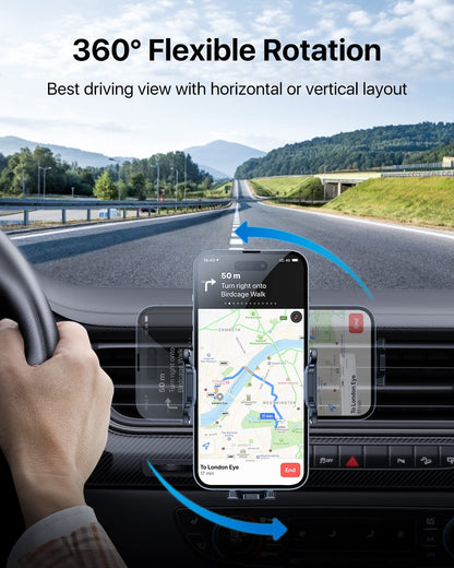 andobil 2026 Upgraded Car Phone Holder Mount, Military-Grade Phone Holders for Your Car Vent Ultra-Stable Metal Clip Universal 360° Cell Phone Car Mount for iPhone 17 Pro Max 16/15/14/13/12/ Samsung