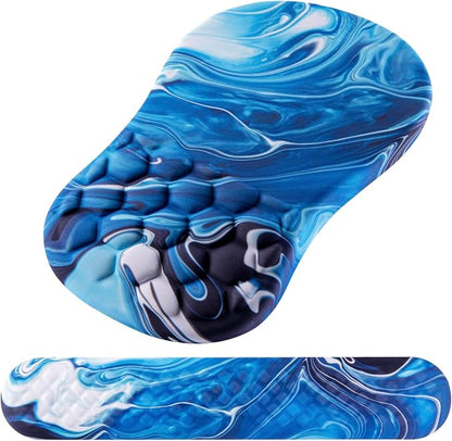 Laokiiy Ergonomic Mouse Pad & Keyboard Wrist Rest Set, Memory Foam