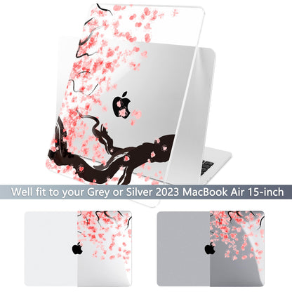 Batianda Case for MacBook Air 15" with M5 M4 M3 M2 Chip, Cherry Blossoms