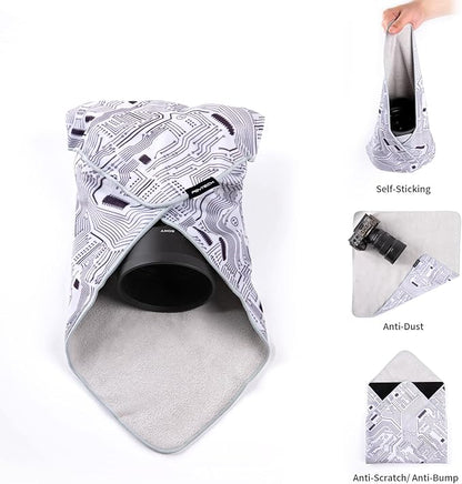 PGYTECH Protective Wrap, Anti-scratch Lens Camera Wrap, Lens protector, Magic Self-Adhesive Cloth Protective Camera Wrapper for DSLR/Phone/Accessories