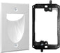 BestMounts - 1 Pack In Wall Cable Management Kit - Recessed Wall Plate Cable Pass Through Pair with Single Gang Low Voltage Mounting Bracket - TV Cord Hider for Wall Mounted TV ETL Listed