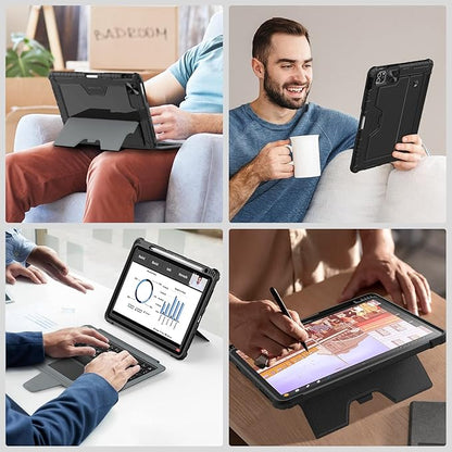 Nillkin iPad Pro 11(1st/2nd/3rd/4th Gen) & iPad Air 5th/4th Generation Case with Keyboard, Magic Trackpad, Rugged Case with Detachable Keyboard, Portrait/Landscape Modes, Camera Cover, Black